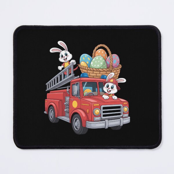 Item preview, Bunny Riding Firetruck Easter Day Firefighter Happy Easter designed and sold by ValerieRodrigue.