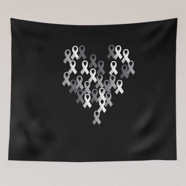 Item preview, Brain Cancer Awareness Gray Ribbon Heart Brain Tumor Support designed and sold by procionartss.