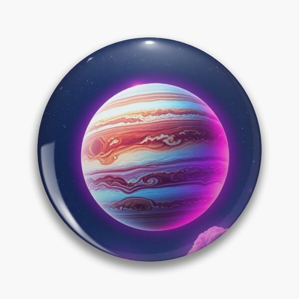 Item preview, Neon Vaporwave Planet Poster - Retro Synthwave Jupiter Art designed and sold by EllDAV777.
