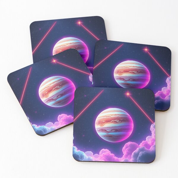Item preview, Neon Vaporwave Planet Poster - Retro Synthwave Jupiter Art designed and sold by EllDAV777.