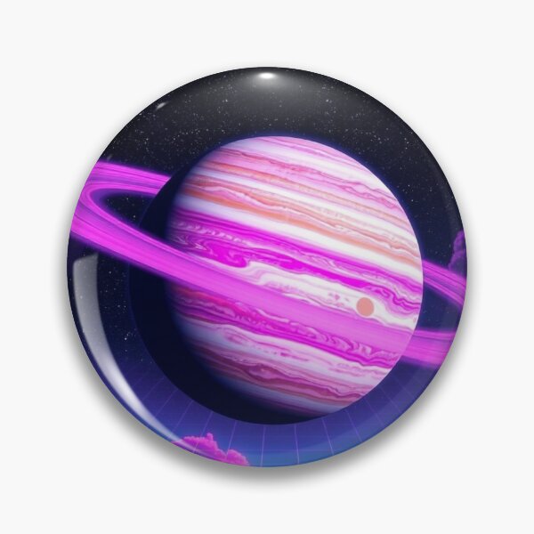 Item preview, Neon Pink Saturn Poster - Vaporwave Retro Grid Aesthetic designed and sold by EllDAV777.