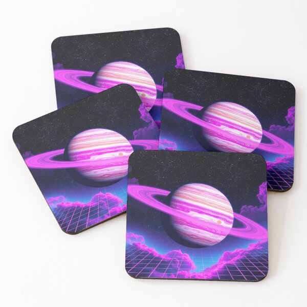 Item preview, Neon Pink Saturn Poster - Vaporwave Retro Grid Aesthetic designed and sold by EllDAV777.