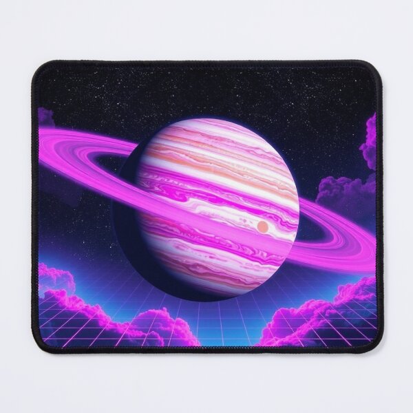 Item preview, Neon Pink Saturn Poster - Vaporwave Retro Grid Aesthetic designed and sold by EllDAV777.