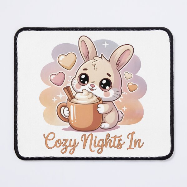 Item preview, Lapin Kawaii avec une boisson crémeuse – Illustration douce pour des soirées cozy et chaleureuses designed and sold by SoftyDesigns.