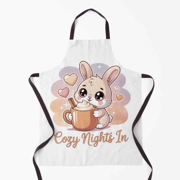 Aperçu de l'œuvre Lapin Kawaii avec une boisson crémeuse – Illustration douce pour des soirées cosy et chaleureuses créée et vendue par SoftyDesigns.