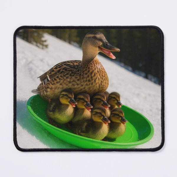 Item preview, Family of Ducks on a Sledding Adventure designed and sold by Tridentulus.