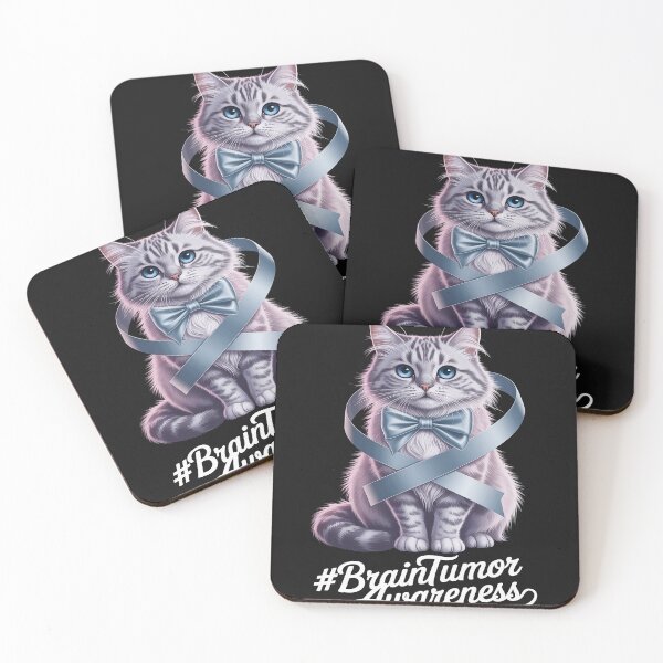 Item preview, Brain Tumor Awareness Month Gray Ribbon Cat designed and sold by AvagondaMind.