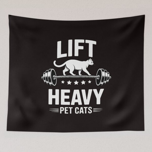 Item preview, Deadlifts and weights or gym for Lift Heavy. Pet Cats designed and sold by RopboxRone.