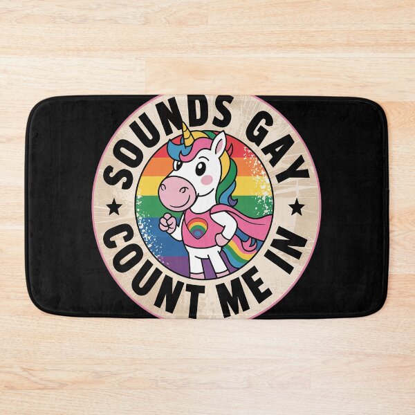 Item preview, Sounds Gay Count Me In Unicorn Rainbow Flag LGBT Gay vintage designed and sold by RayhendersonArt.
