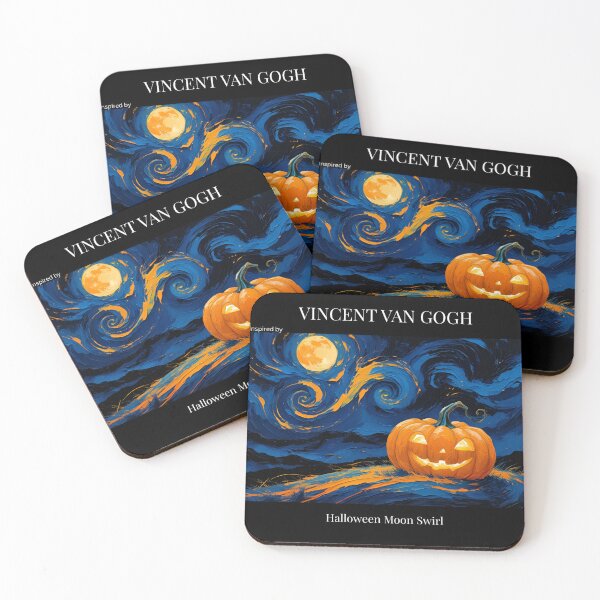 Item preview, Van Gogh Style Halloween Moon Swirl with Pumpkin on Hill designed and sold by BankMano.