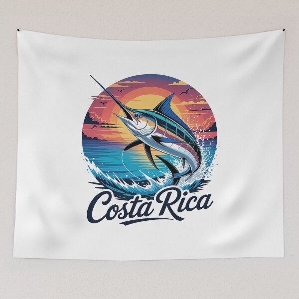 Item preview, Costa Rica Vintage Blue Marlin and Billfish Retro Graphic designed and sold by AmparoBoyle.