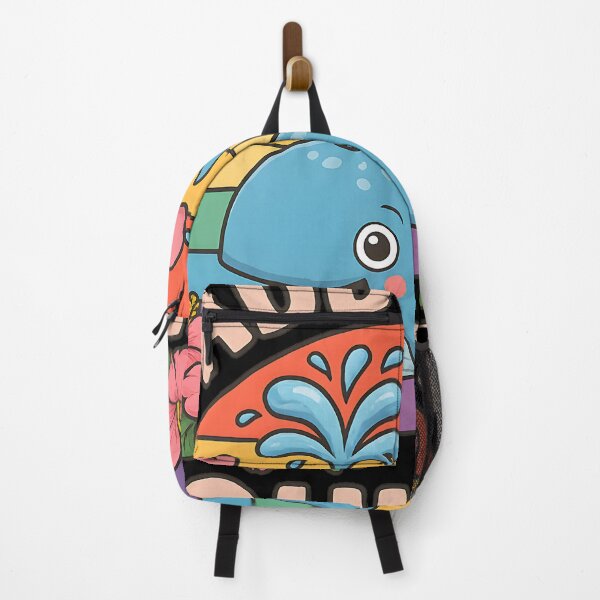 Item preview, Cute Kawaii Whale Splash Retro Rainbow Funny Ocean Lover Cartoon Design designed and sold by DrawHandArt.