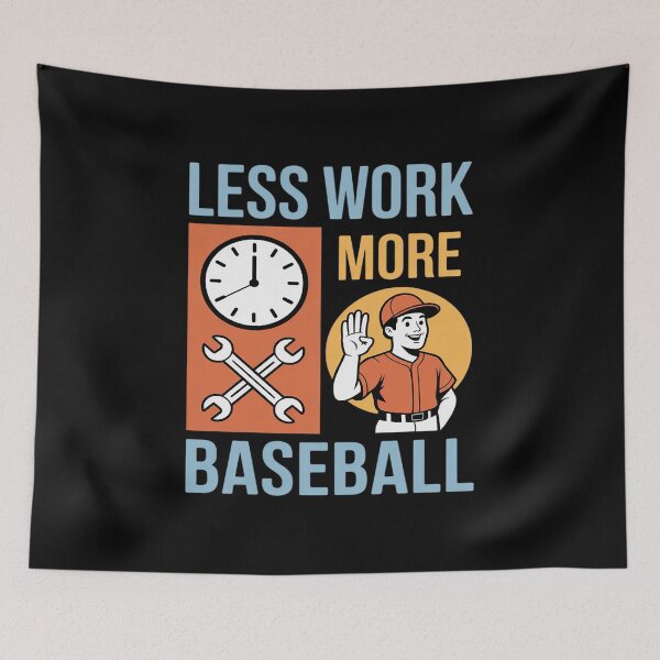 Item preview, Less Work More Baseball Split Scene designed and sold by Rotasiin.