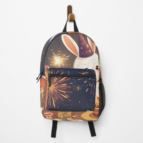 Item preview, Bunny Love Under Fireworks – New Year Celebration Art designed and sold by WildlifeWhimsy.