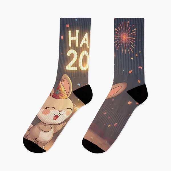 Item preview, Bunny Couple’s 2026 Celebration – Joyful New Year Art designed and sold by WildlifeWhimsy.