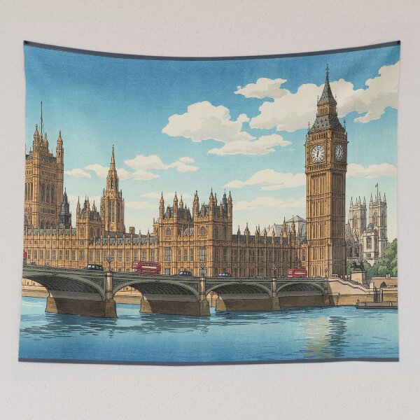 Item preview, The Palace of Westminster Japanese Woodblock Print designed and sold by Takeda-art.