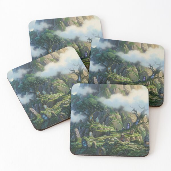 Item preview, Mountain Spirit Peak Ghibli mountain art designed and sold by Glitchart66.