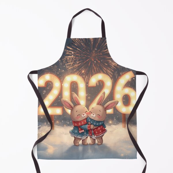 Item preview, Bunny Couple Hugging – New Year 2026 Celebration Illustration designed and sold by WildlifeWhimsy.