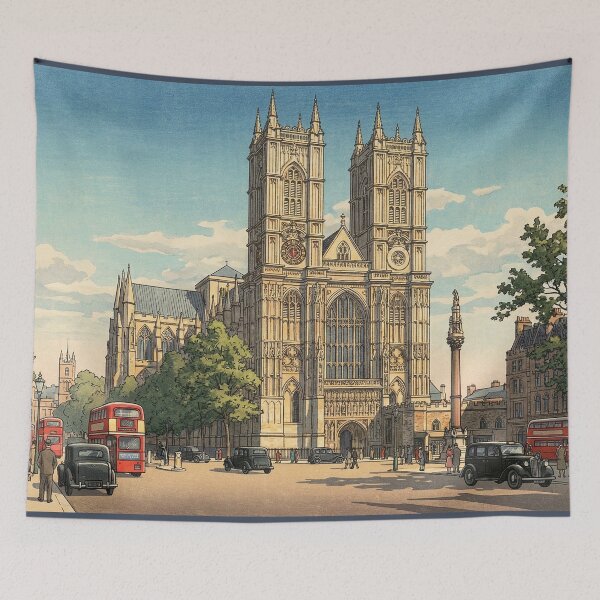 Item preview, Westminster Abbey Japanese Woodblock Print designed and sold by Takeda-art.