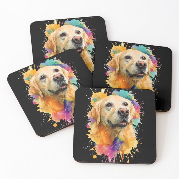 Item preview, Golden Retriever Watercolor Splatter Art designed and sold by ArgentoArt.