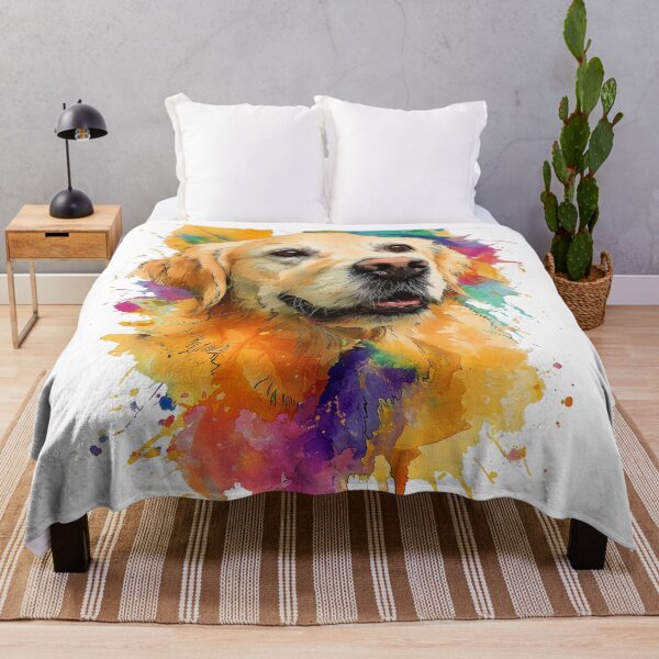 Item preview, Golden Retriever Watercolor Splatter Art designed and sold by ArgentoArt.