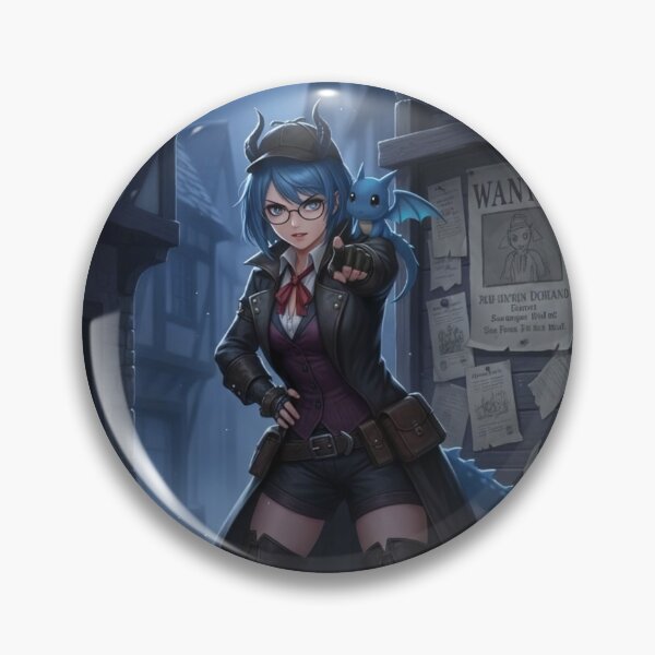 Item preview, Fantasy Detective Blue Dragon Girl designed and sold by DomeGeekArt.