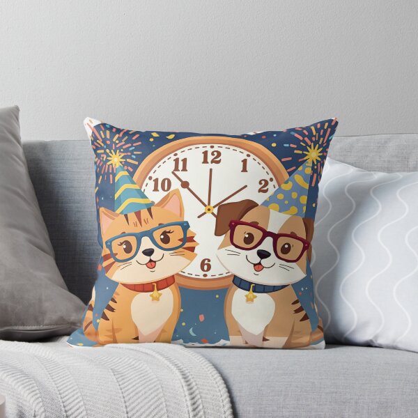 Item preview, Cat and Dog New Year Countdown – 2026 Celebration Illustration designed and sold by WildlifeWhimsy.