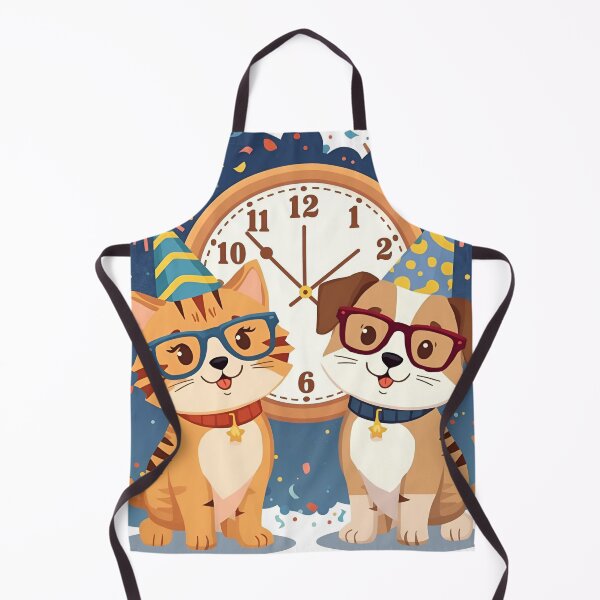 Item preview, Cat and Dog New Year Countdown – 2026 Celebration Illustration designed and sold by WildlifeWhimsy.