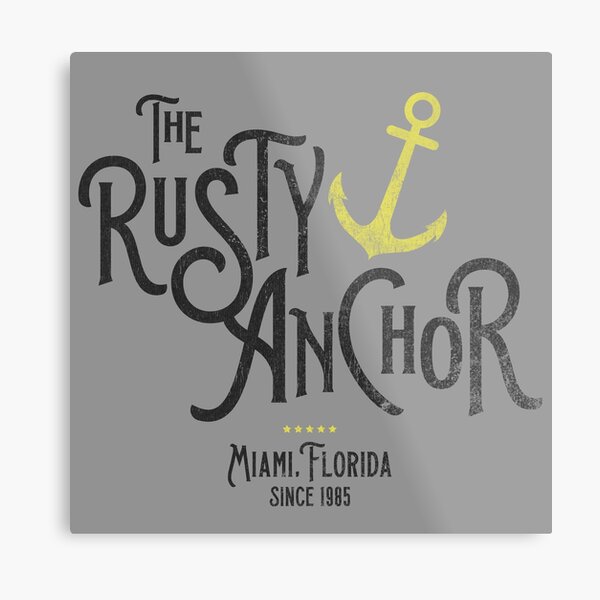 The Rusty Anchor Vintage Version Metal Print