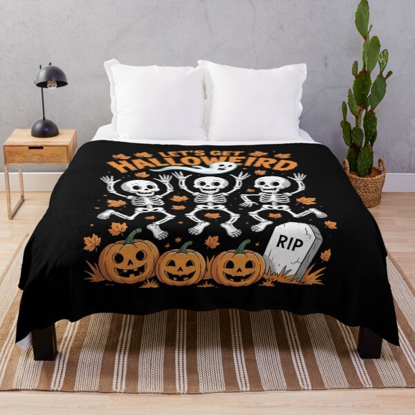 Item preview, Let's Get Halloweird Skeletons Pumpkins designed and sold by LinlinsDemons.