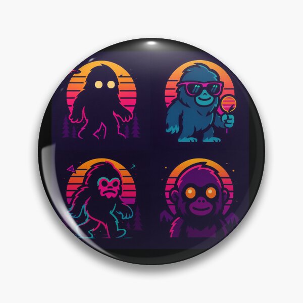 Item preview, Creepy Core Sasquatch Sunset Retro 80s Pattern designed and sold by SpokeBender.