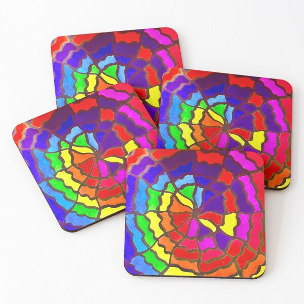 Item preview, Spiderweb inspired rainbow pen art designed and sold by MishaArtsCA.