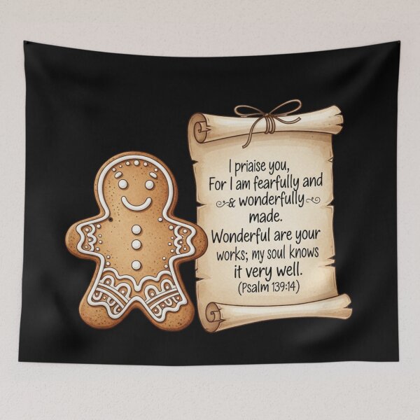 Item preview, Psalm 139:14 Fearfully and Wonderfully Made Art | Gingerbread Recipe Christian Gift designed and sold by ebocraft.