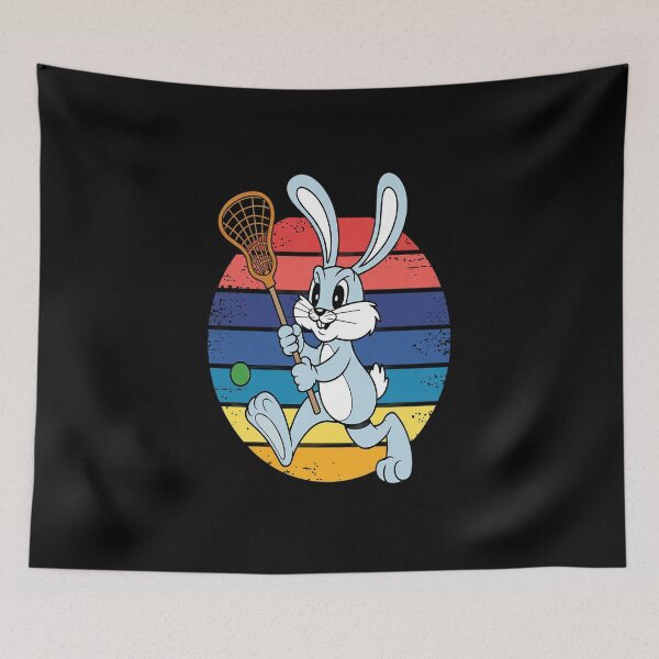 Item preview, Easter Bunny Playing Lacrosse Retro Lax Sport Men Women Kids designed and sold by AmparoBoyle.