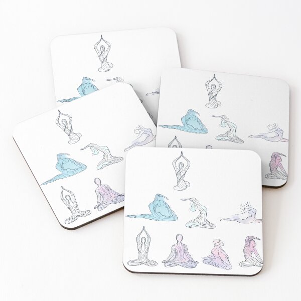 Item preview, Abstract Fluid Yoga Poses Minimalist Line Art designed and sold by oynipshop.