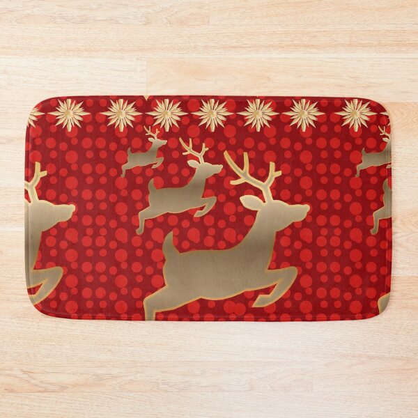 Item preview, Golden Reindeer Christmas Pattern – Festive Holiday Red Design designed and sold by HopeAndHustle.