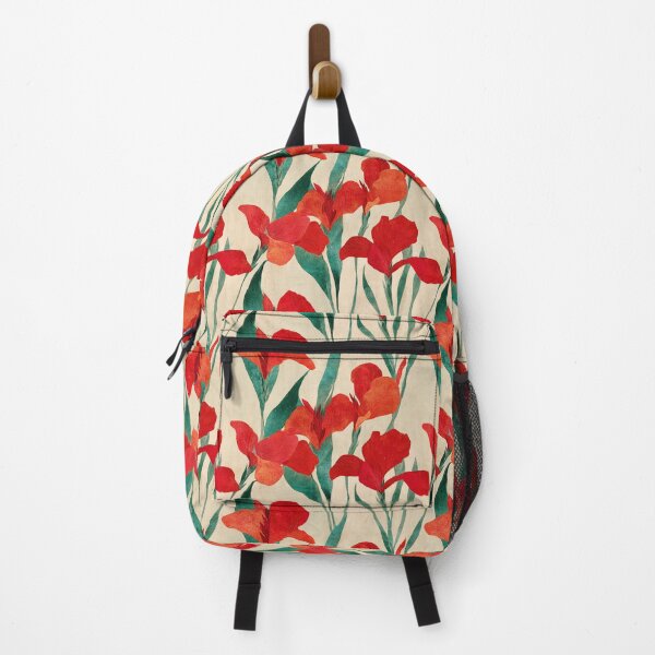 Item preview, Red Canna Lilies Botanical Seamless Pattern designed and sold by dawnleblanc55.