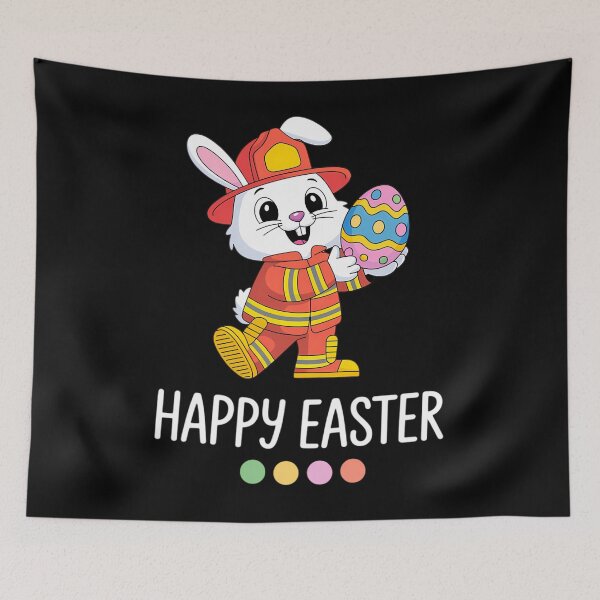 Item preview, Firefighter Easter Bunny Fireman Egg Happy Easter designed and sold by DentistLegal.