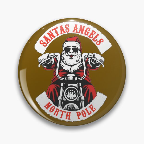 Item preview, Santa Claus on the Chopper bike with motorcycle club patches designed and sold by RATIO CREATIVA.