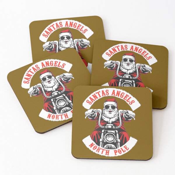 Item preview, Santa Claus on the Chopper bike with motorcycle club patches designed and sold by RATIO CREATIVA.