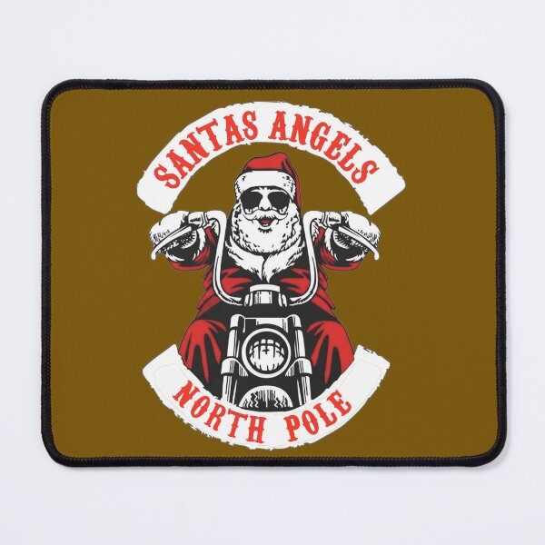 Item preview, Santa Claus on the Chopper bike with motorcycle club patches designed and sold by RATIO CREATIVA.