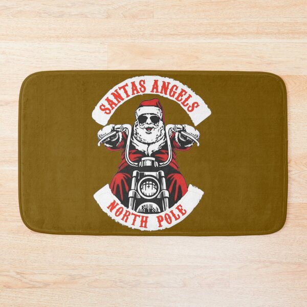 Item preview, Santa Claus on the Chopper bike with motorcycle club patches designed and sold by RATIO CREATIVA.