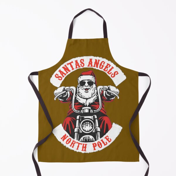 Item preview, Santa Claus on the Chopper bike with motorcycle club patches designed and sold by RATIO CREATIVA.