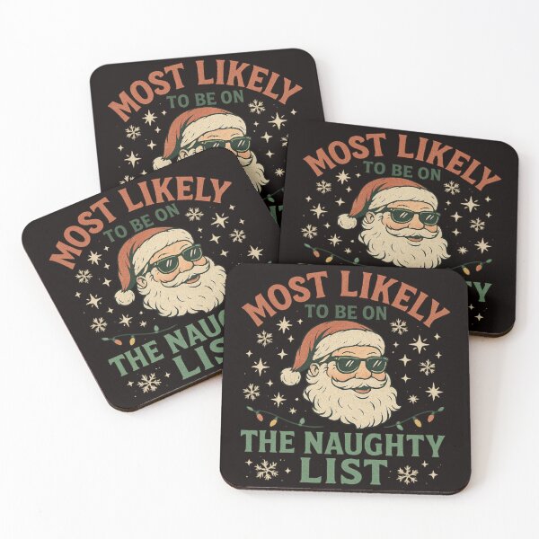 Item preview, Most Likely To Be On The Naughty List – Funny Vintage Santa Christmas Design designed and sold by FrameFlow.