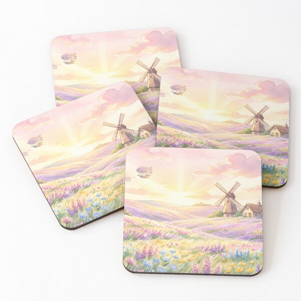 Item preview, Lavender Hill Dreamscape Ghibli lavender art designed and sold by Glitchart66.