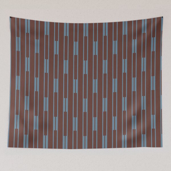 Item preview, Geometric Minimalist Geo Chain Vertical Stripe Pattern in Brown and Blue designed and sold by kierkegaard.