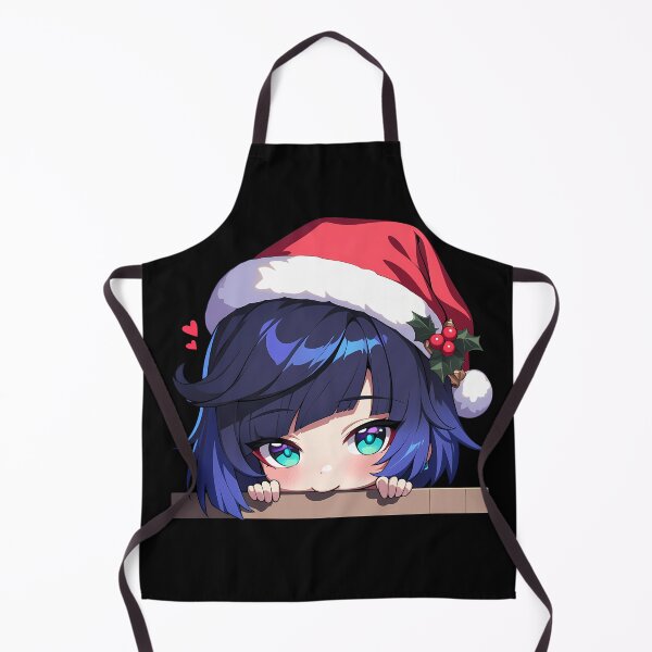 Item preview, Yelan Genshin Impact Game Chibi Kawaii Christmas Peeker Blue Hair Holiday Anime designed and sold by Raslbazola.
