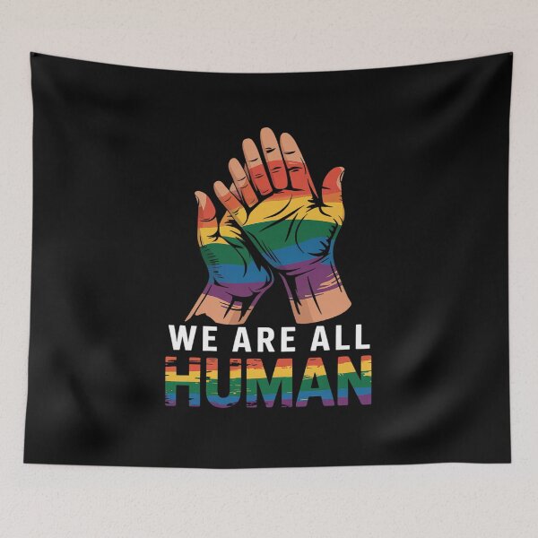 Item preview, We Are All Human Rainbow LGBT LGBTQ Transgender designed and sold by MeowtivationP.