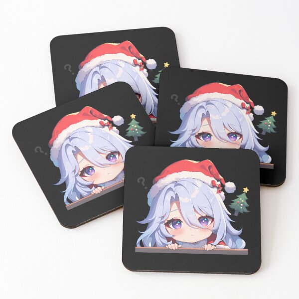 Item preview, Kamisato Ayato Genshin Impact Game Chibi Kawaii Christmas Peeker Santa Holiday Anime designed and sold by Raslbazola.