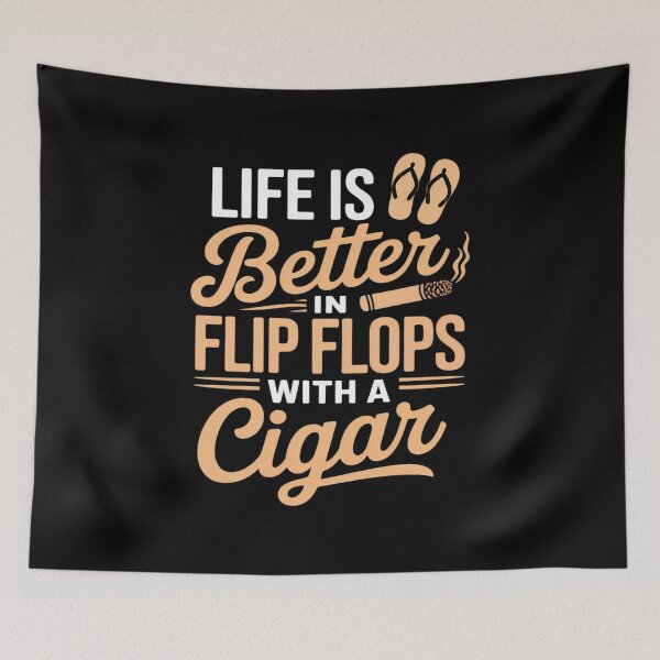 Item preview, Life Is Better In Flip Flops With A Cigar Cigar Lovers designed and sold by HardcoreTour.